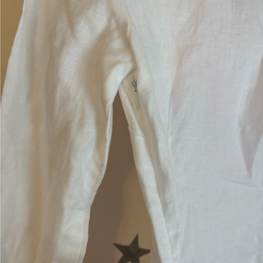 Sail to Sable Pink and White Linen Tunic Dress Long Sleeve - Picture 6 of 6
